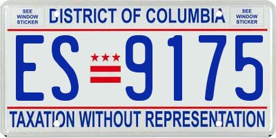 DC license plate ES9175