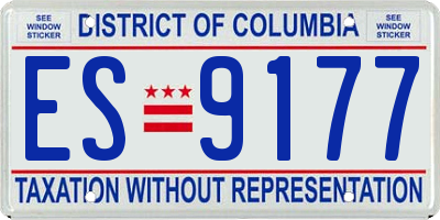 DC license plate ES9177