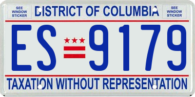 DC license plate ES9179