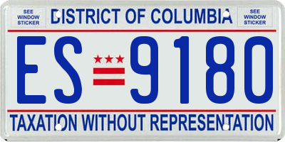 DC license plate ES9180