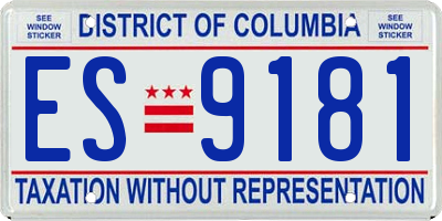 DC license plate ES9181