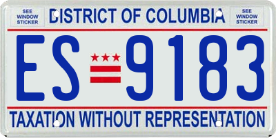 DC license plate ES9183