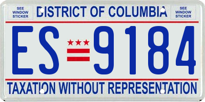 DC license plate ES9184