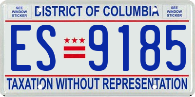 DC license plate ES9185