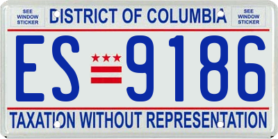 DC license plate ES9186