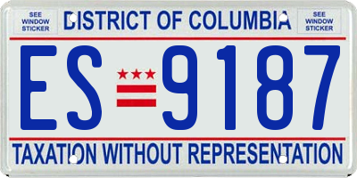 DC license plate ES9187