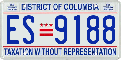 DC license plate ES9188