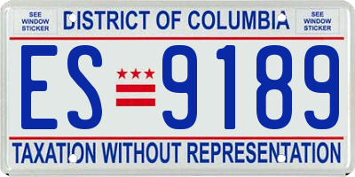 DC license plate ES9189