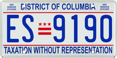 DC license plate ES9190