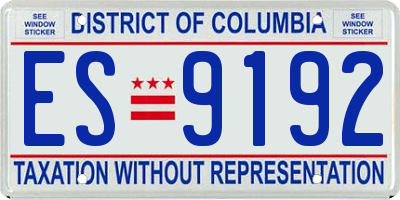 DC license plate ES9192