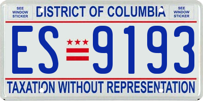 DC license plate ES9193