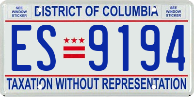 DC license plate ES9194