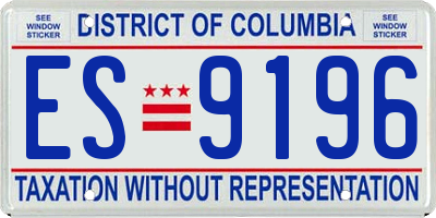 DC license plate ES9196