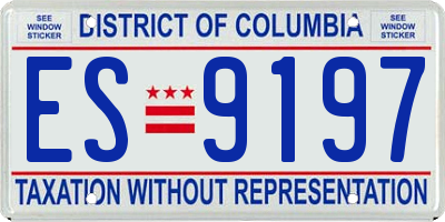 DC license plate ES9197