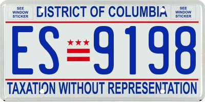 DC license plate ES9198