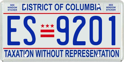 DC license plate ES9201