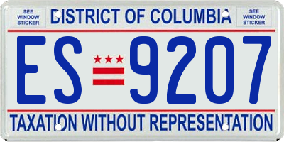 DC license plate ES9207