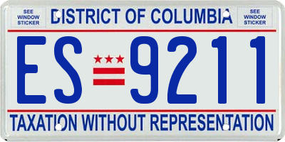 DC license plate ES9211