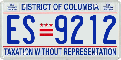 DC license plate ES9212