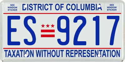 DC license plate ES9217