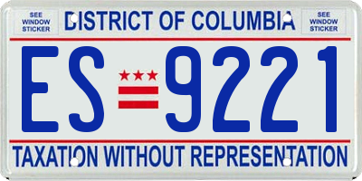 DC license plate ES9221