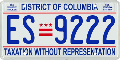 DC license plate ES9222