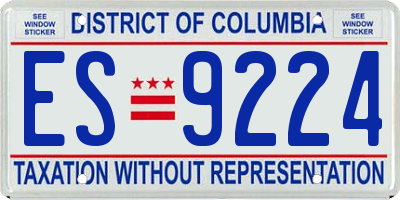 DC license plate ES9224