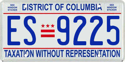 DC license plate ES9225