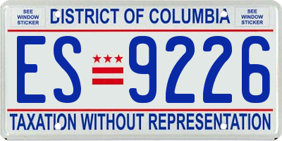 DC license plate ES9226