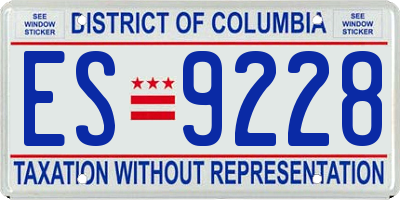 DC license plate ES9228