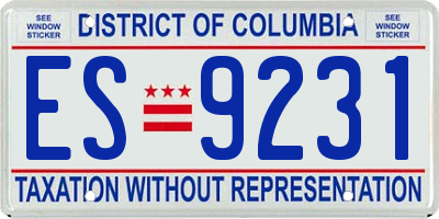 DC license plate ES9231