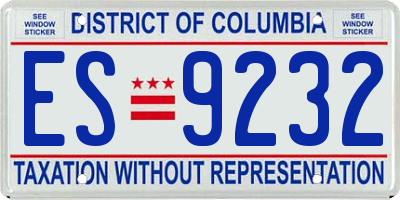 DC license plate ES9232