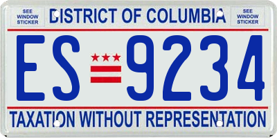 DC license plate ES9234