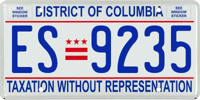 DC license plate ES9235