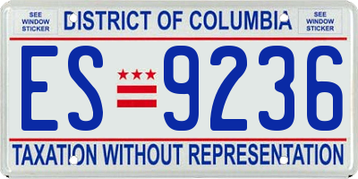 DC license plate ES9236