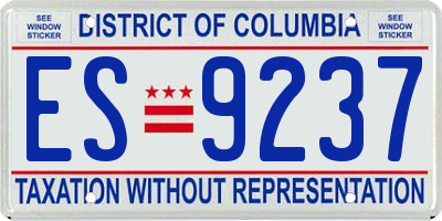 DC license plate ES9237