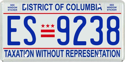 DC license plate ES9238