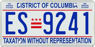 DC license plate ES9241