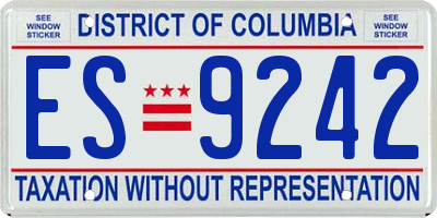 DC license plate ES9242