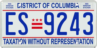 DC license plate ES9243