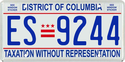 DC license plate ES9244