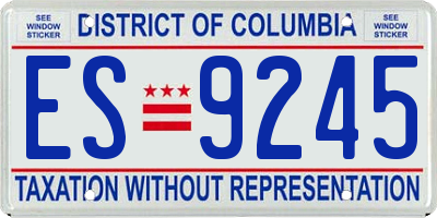 DC license plate ES9245