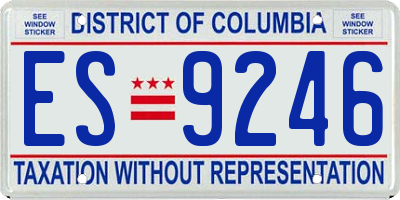 DC license plate ES9246