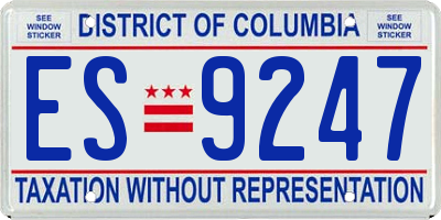 DC license plate ES9247