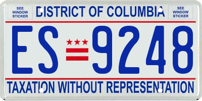 DC license plate ES9248