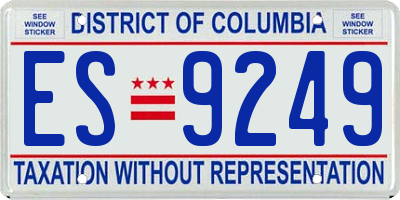 DC license plate ES9249