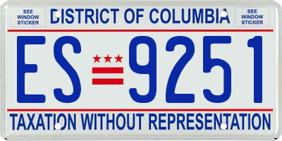 DC license plate ES9251