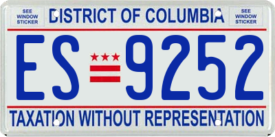 DC license plate ES9252