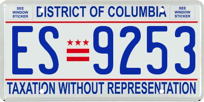 DC license plate ES9253