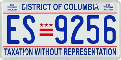 DC license plate ES9256